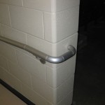 metal wall rail curved end