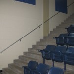 metal wall stair rail in auditorium