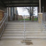full view of outdoor metal stair rail