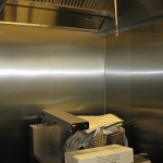 stainless steel wall in Allen Center food court kitchen
