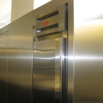 freezer doors with stainless steel metal walls