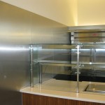 stainless steel wall plates with metal and glass counter