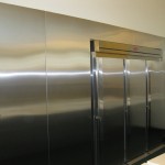 stainless steel fridge door and walls
