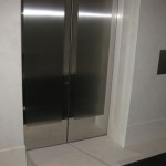 bottom of custom stainless steel elevator door