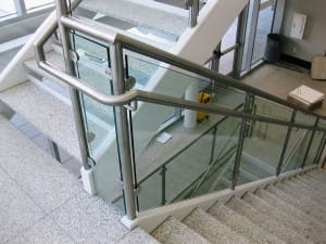 Metal Tech steel and glass handrail installation