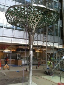 houston exxon campus metal trees