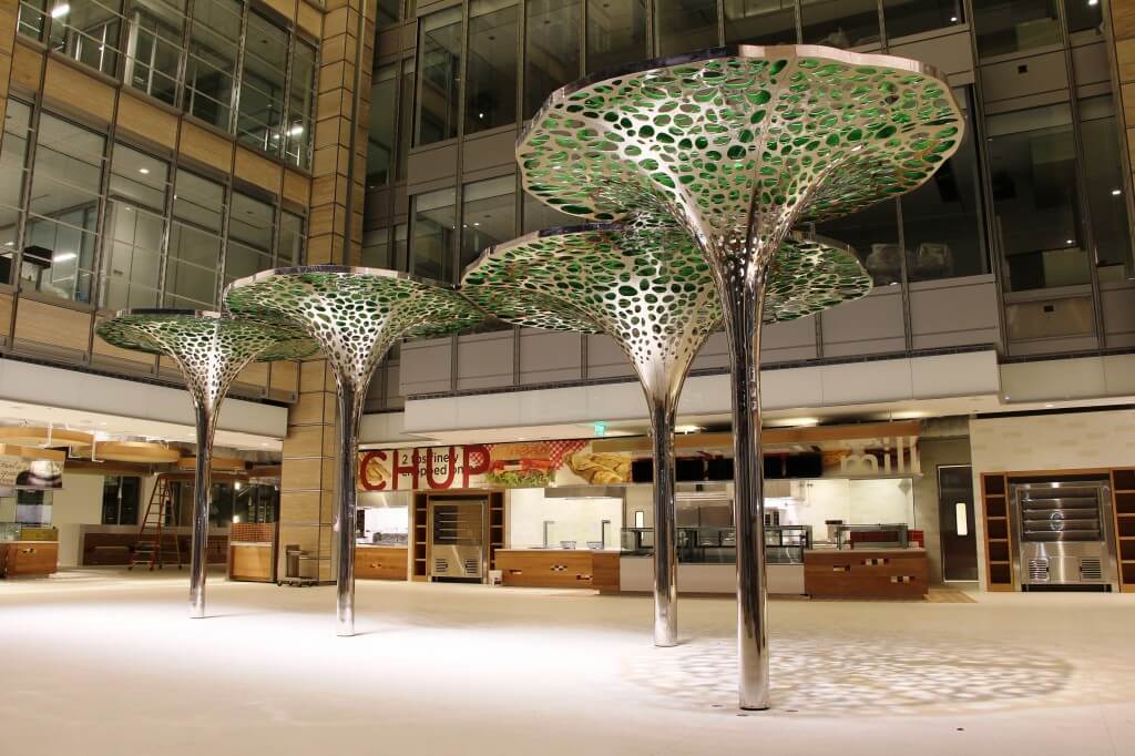 exxon mobil campus metal trees