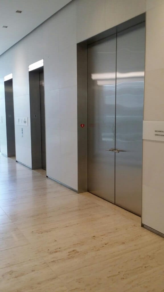 stainless steel baseboard and elevator door frames