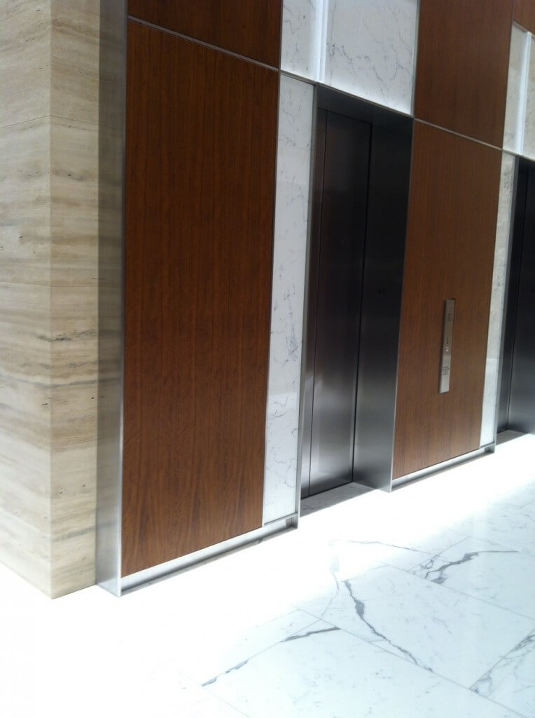 stainless steel baseboard in lobby