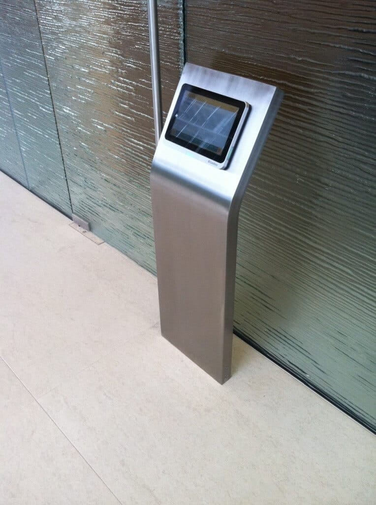 stainless steel directory kiosk stand